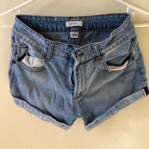 blue asphalt light blue booty shorts